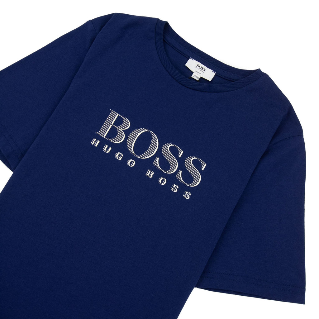 Hugo Boss Kids Boss T/s Big Logo Navy