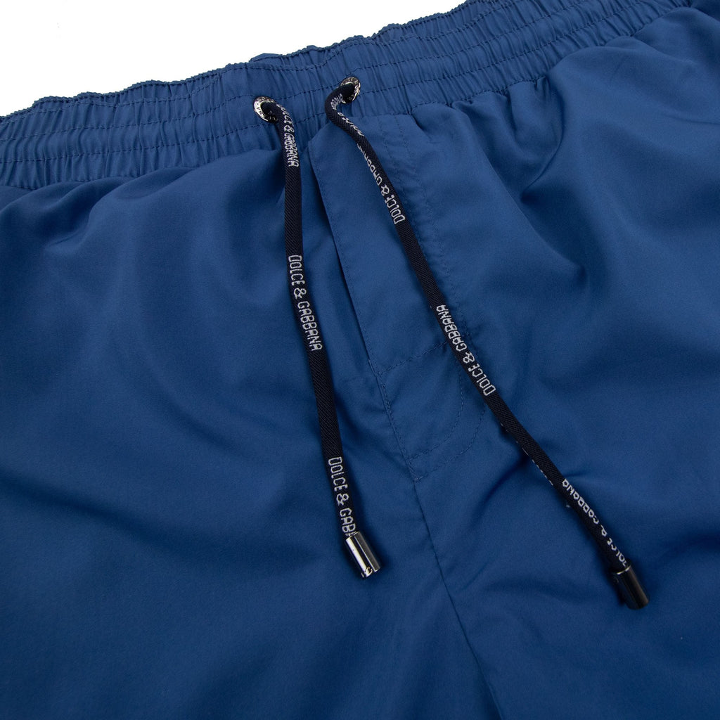 Dolce & Gabbana Crown Logo Mid Nylon Swim Shorts Blue
