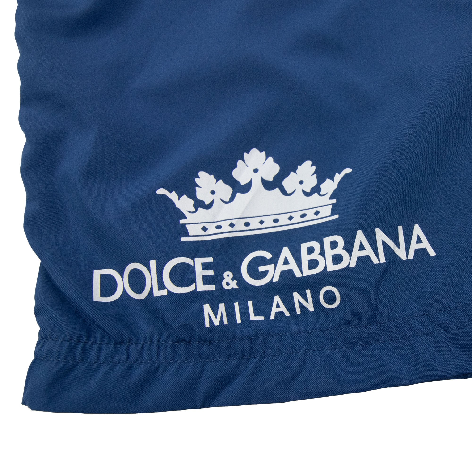 Dolce & Gabbana Crown Logo Mid Nylon Swim Shorts Blue