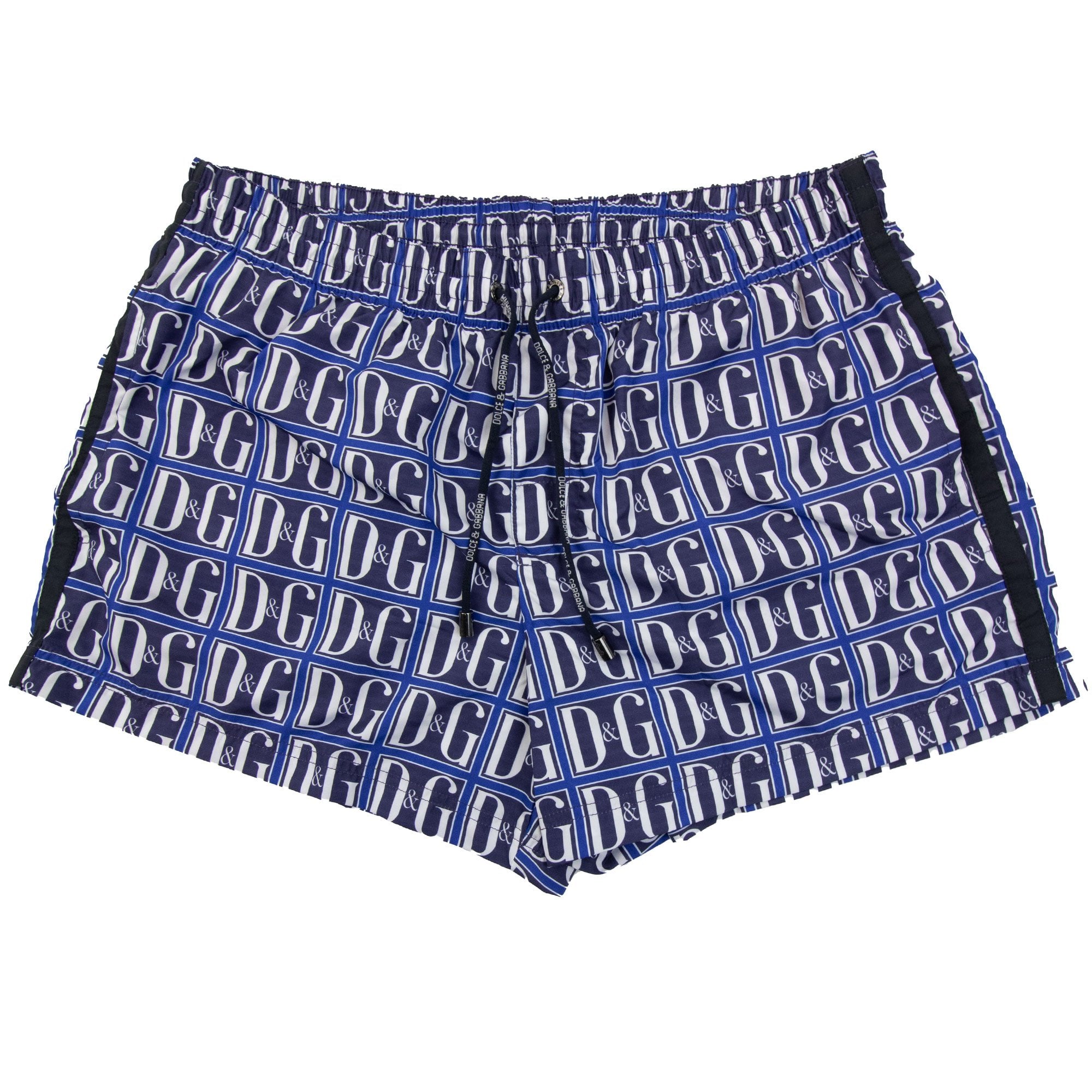 Dolce & Gabbana D&G Monogram Logo Swim Shorts Blue/white