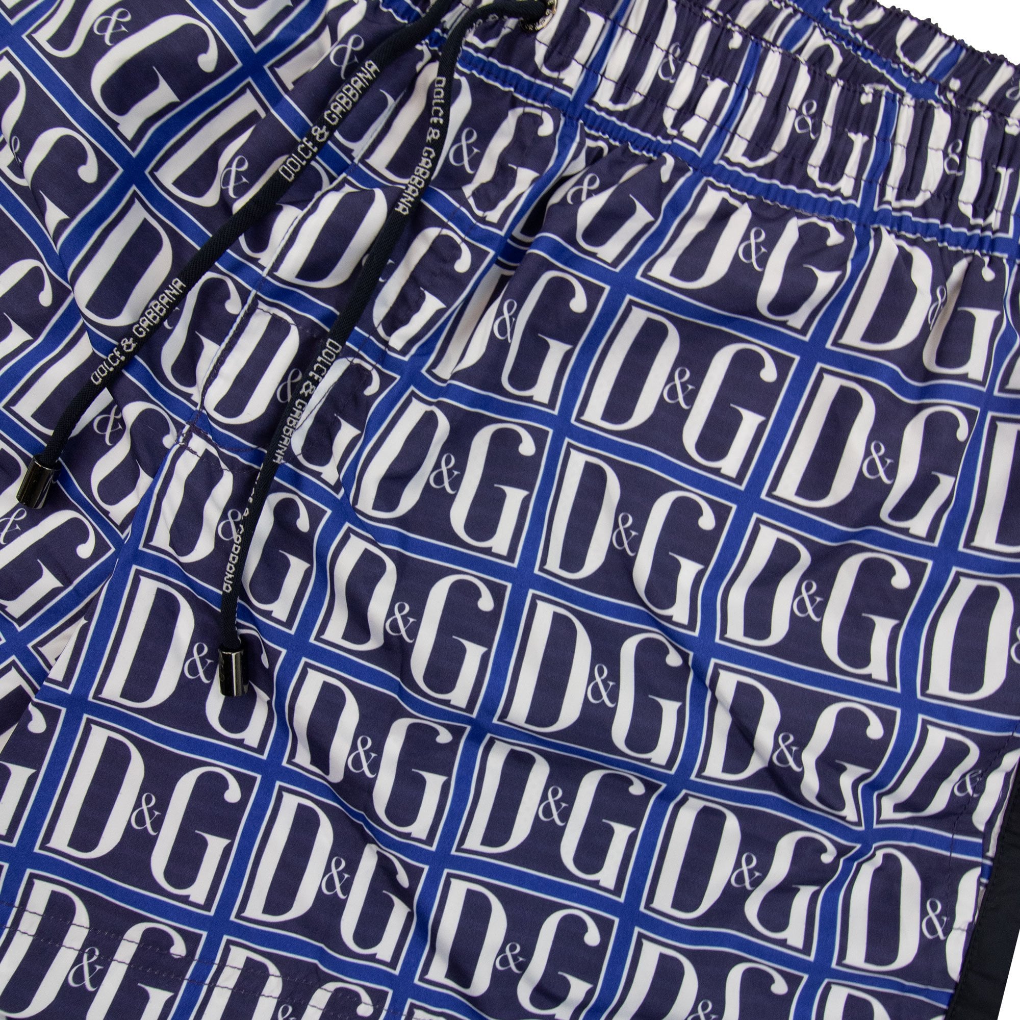 Dolce & Gabbana D&G Monogram Logo Swim Shorts Blue/white