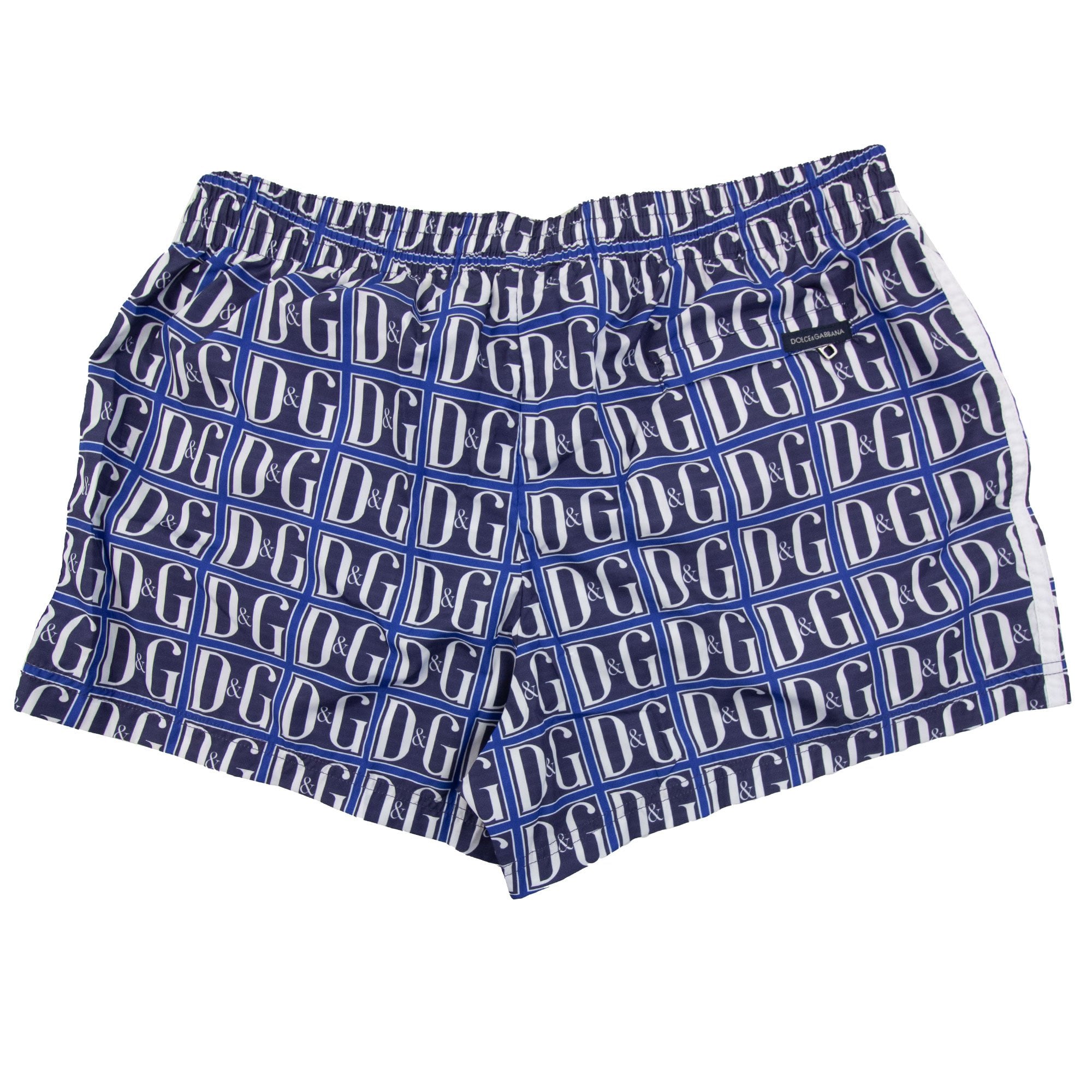 Dolce & Gabbana D&G Monogram Logo Swim Shorts Blue/white