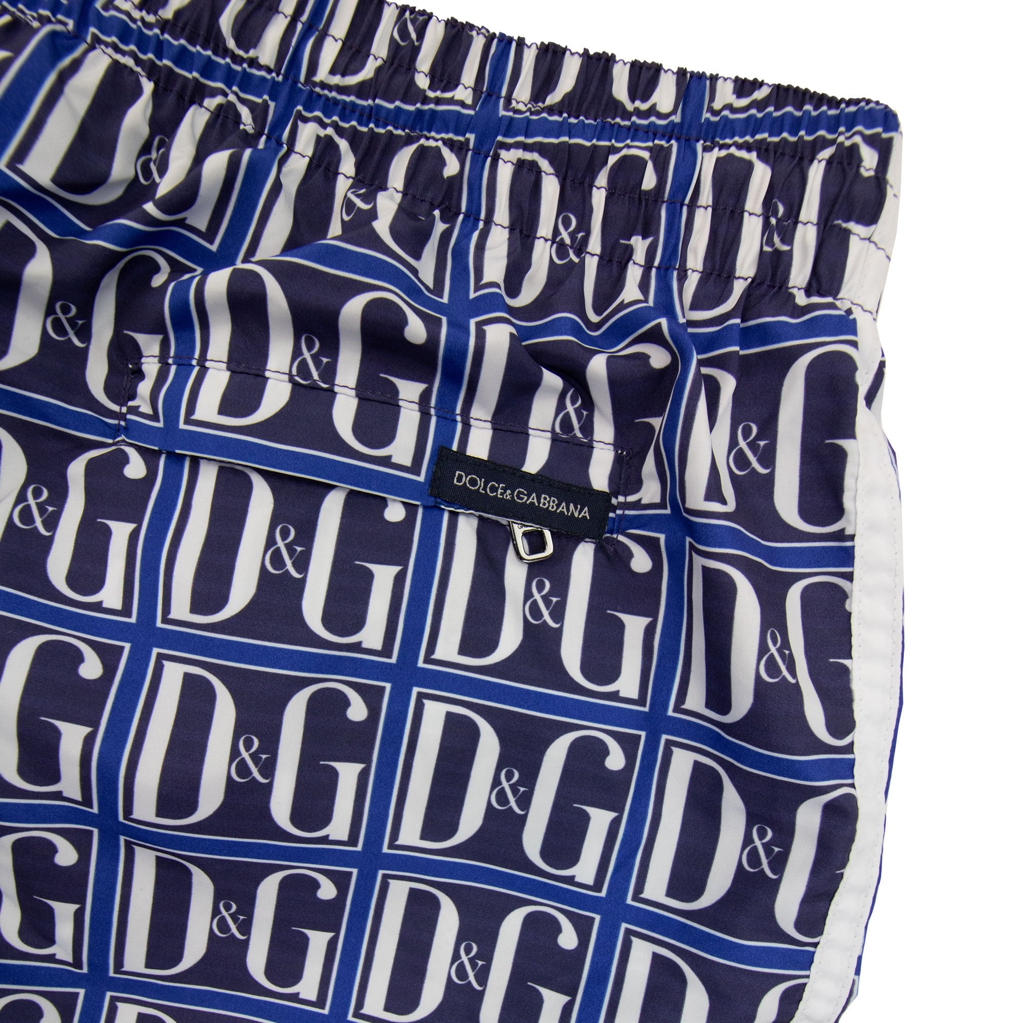 Dolce & Gabbana D&G Monogram Logo Swim Shorts Blue/white