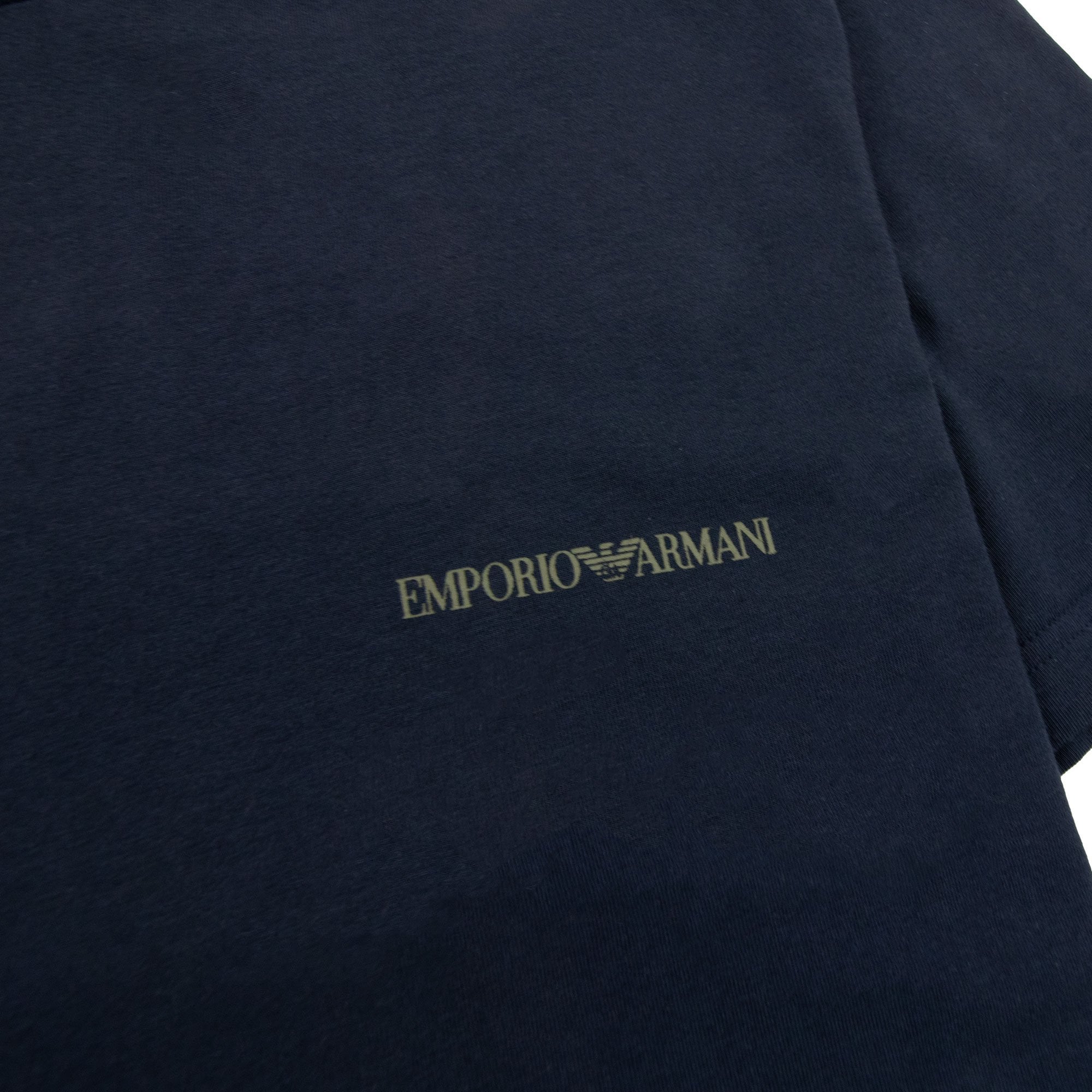 Emporio Armani Camouflage Print Logo T Shirt Marine Blue