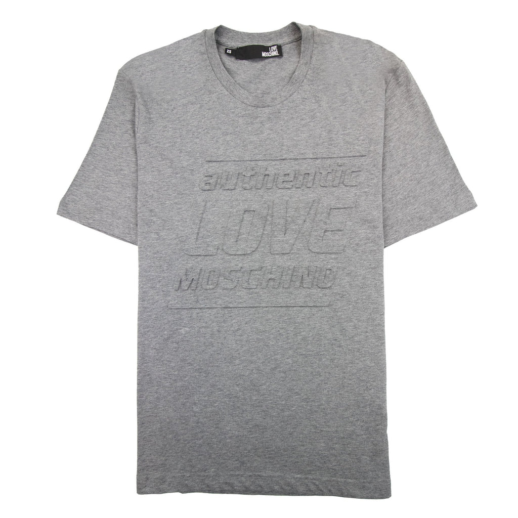 Love Moschino Authentic 3d Print T Shirt Grey MX1