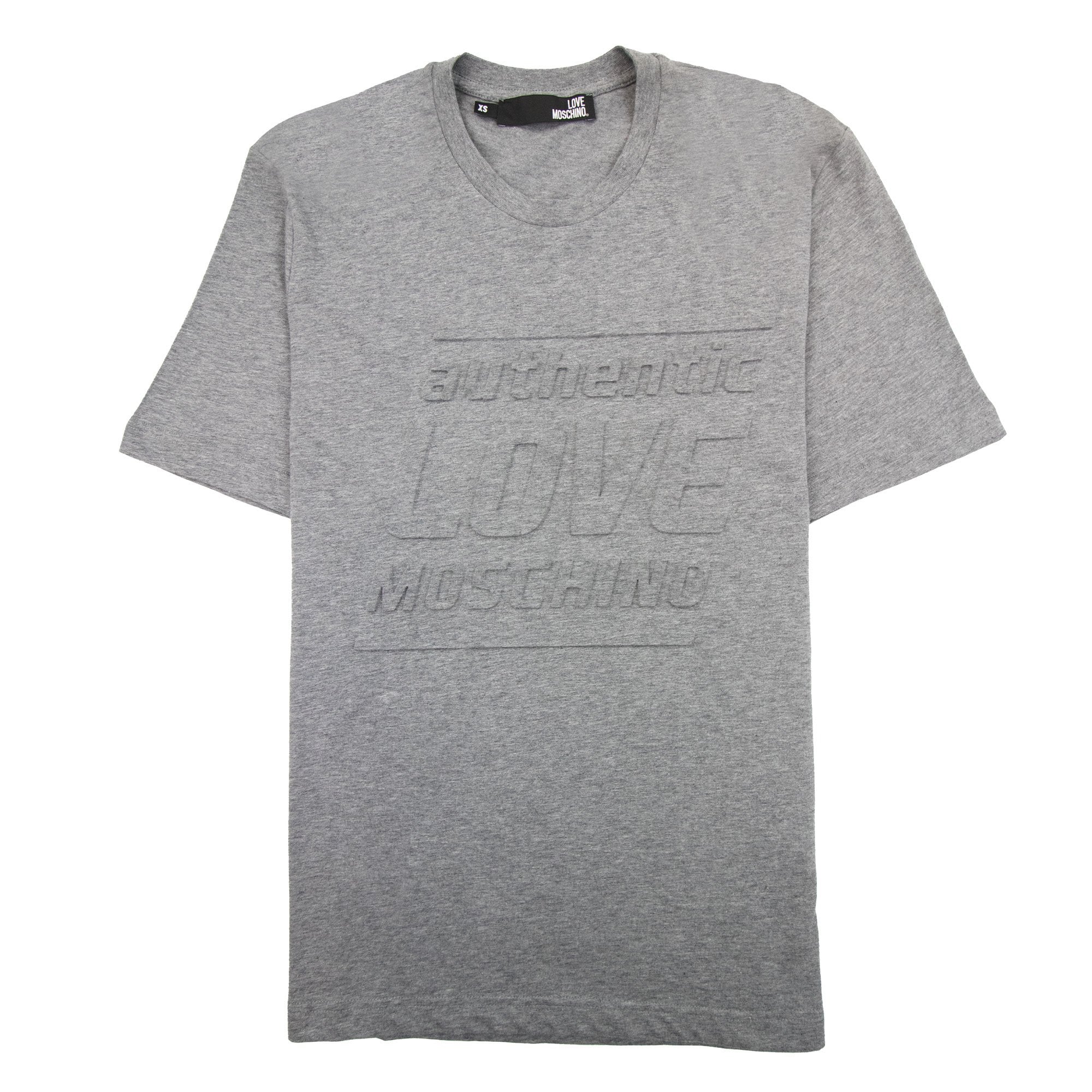 Love Moschino Authentic 3d Print T Shirt Grey MX1