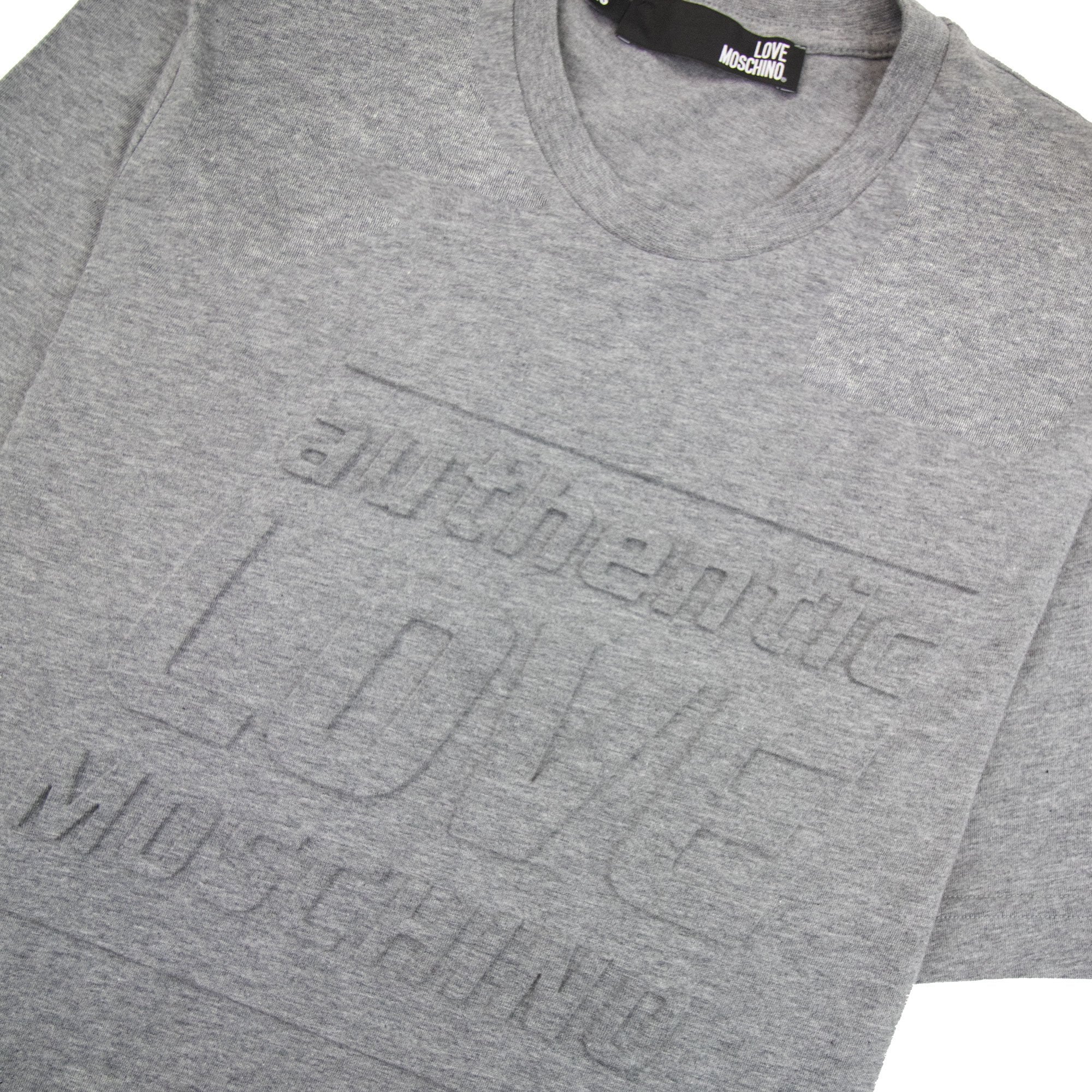 Love Moschino Authentic 3d Print T Shirt Grey MX1
