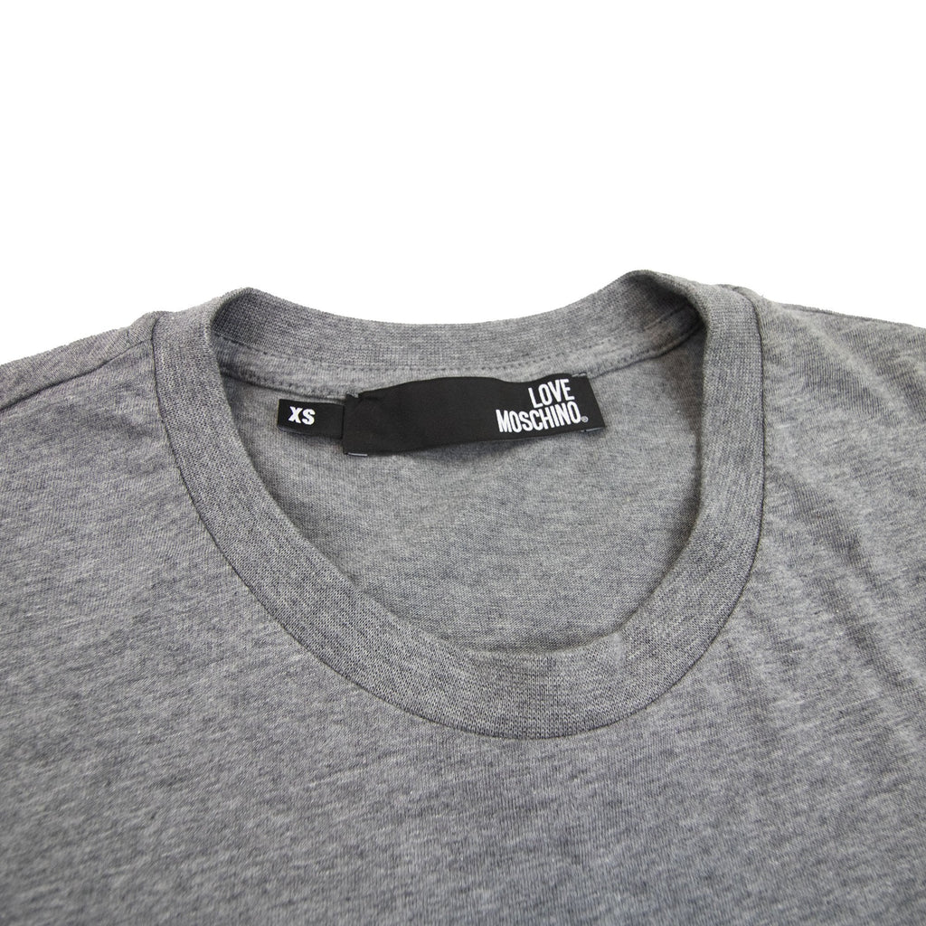 Love Moschino Authentic 3d Print T Shirt Grey MX1