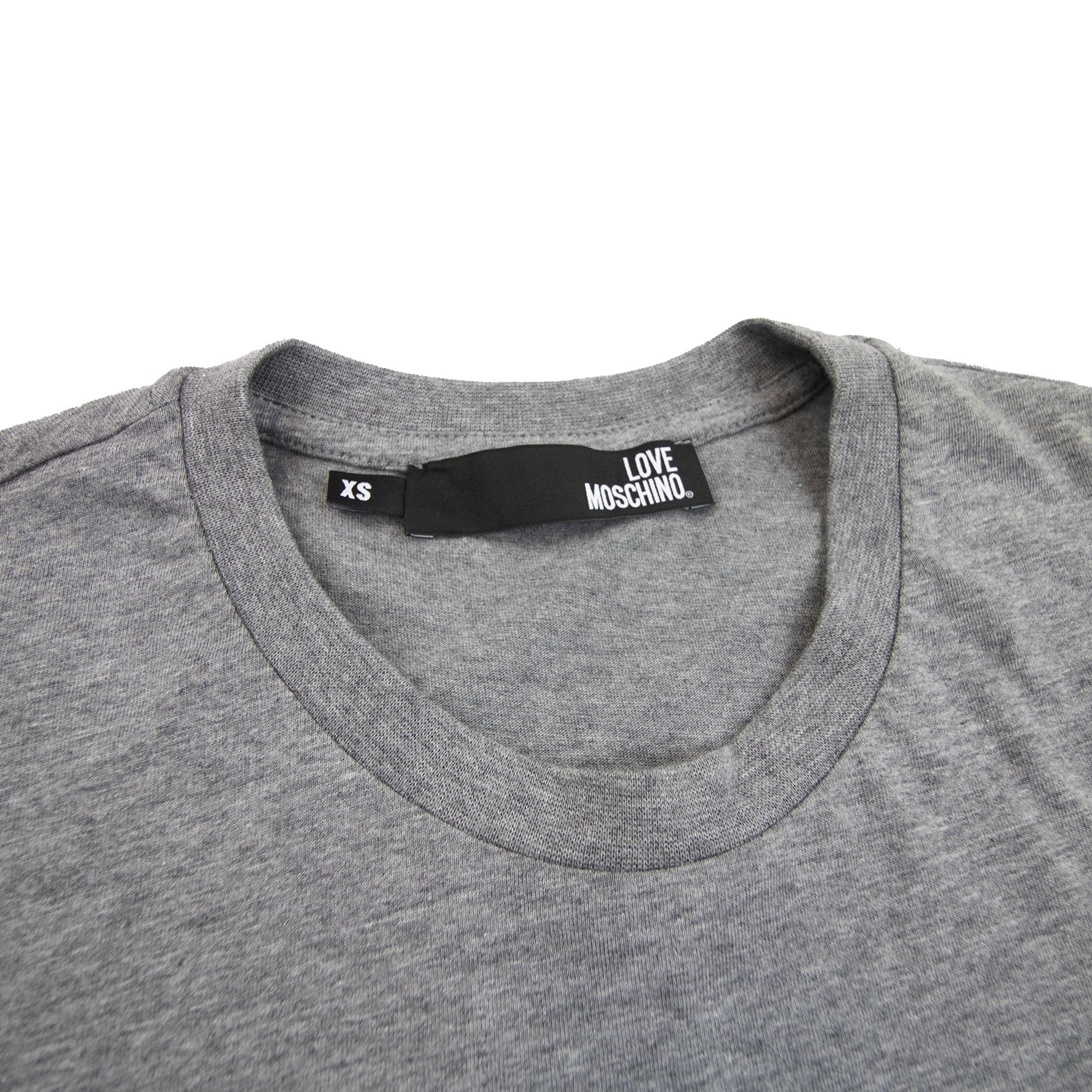 Love Moschino Authentic 3d Print T Shirt Grey MX1