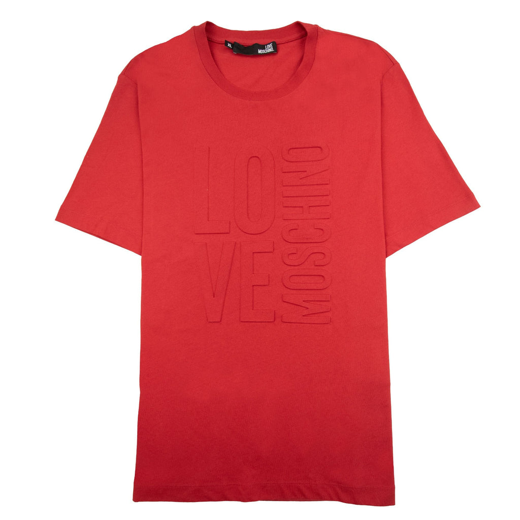 Love Moschino Embossed Logo T Shirt Red