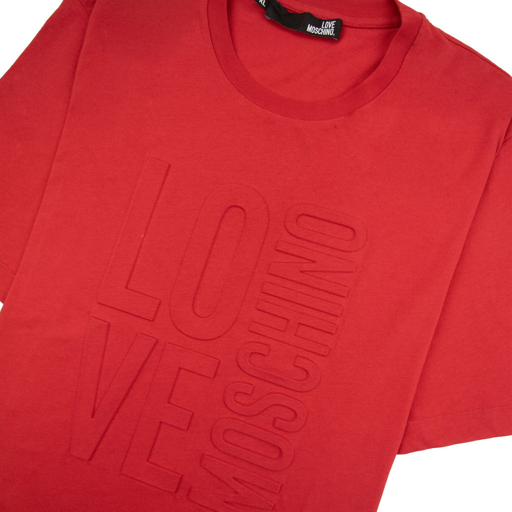 Love Moschino Embossed Logo T Shirt Red