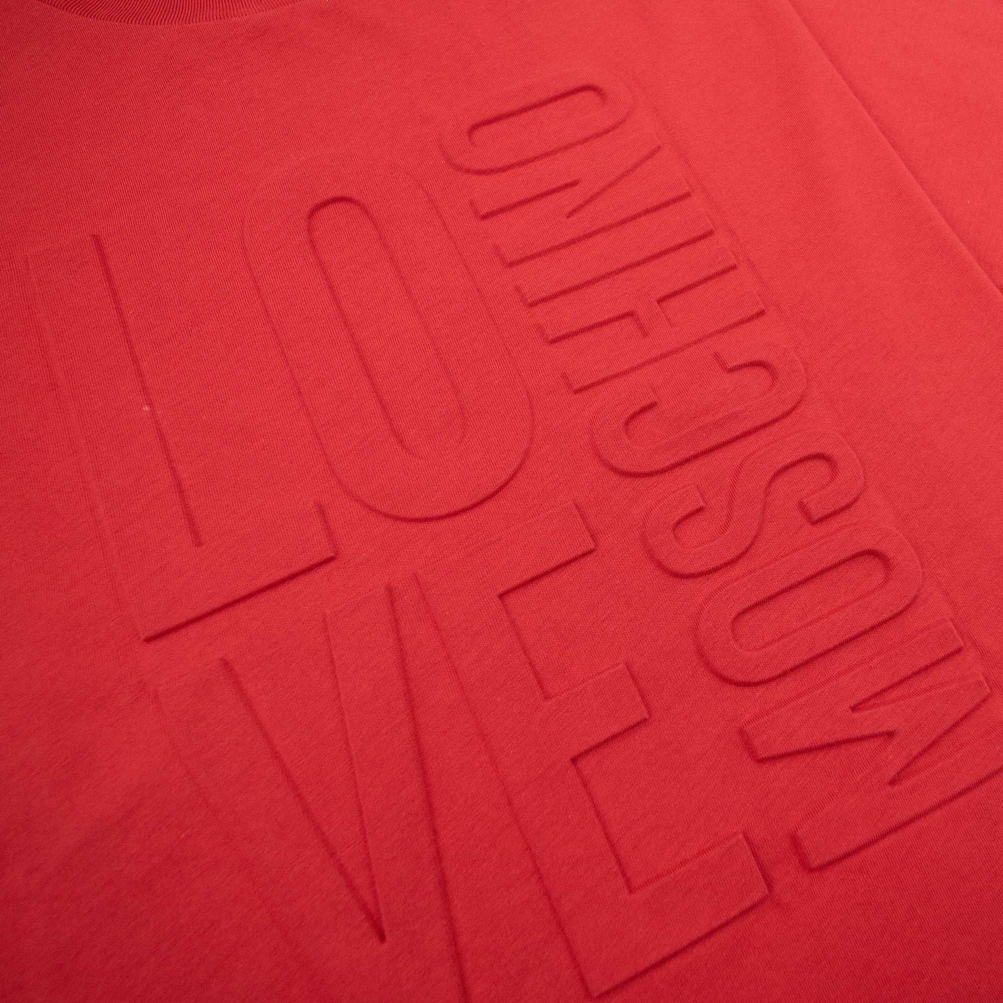 Love Moschino Embossed Logo T Shirt Red