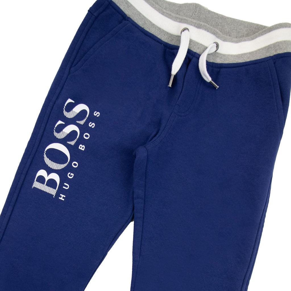 Hugo Boss Kids Fleece Bottoms Leg Sign Electric Blue/grey APR4