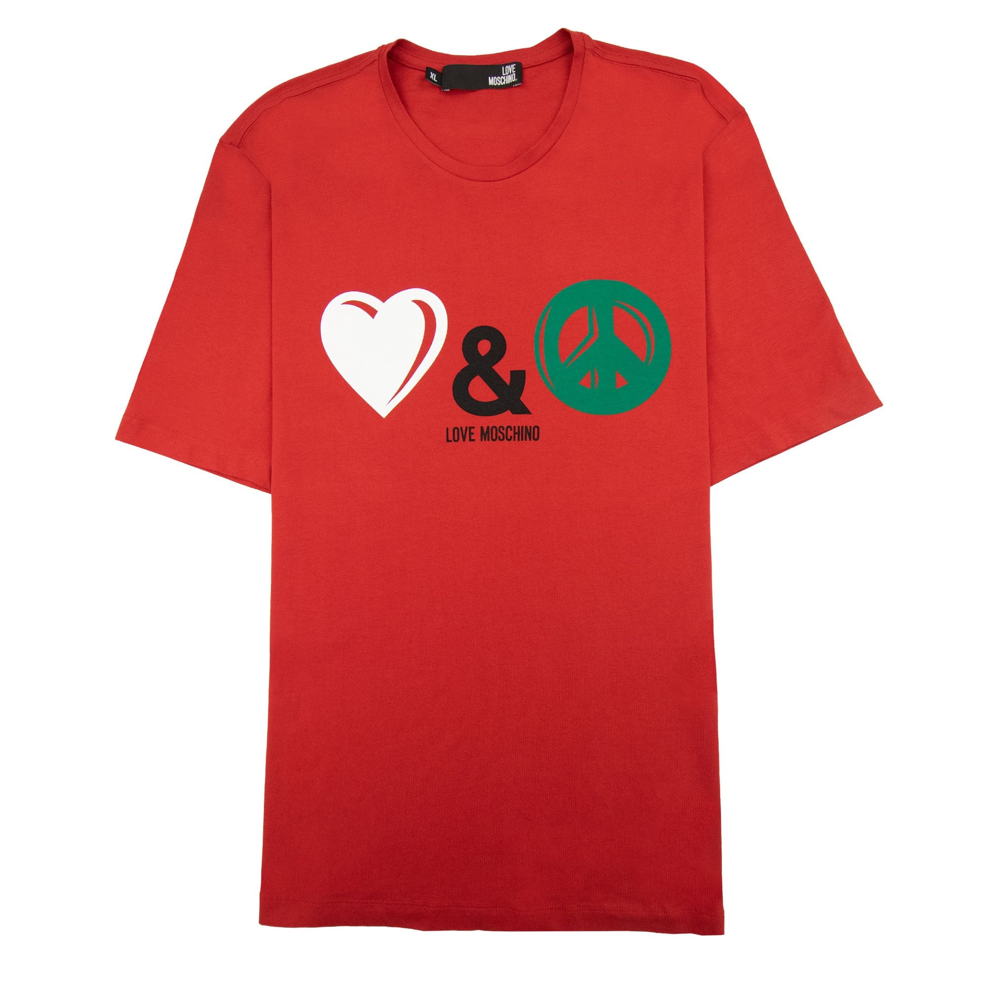 Love Moschino Love&peace Logo T Shirt Red