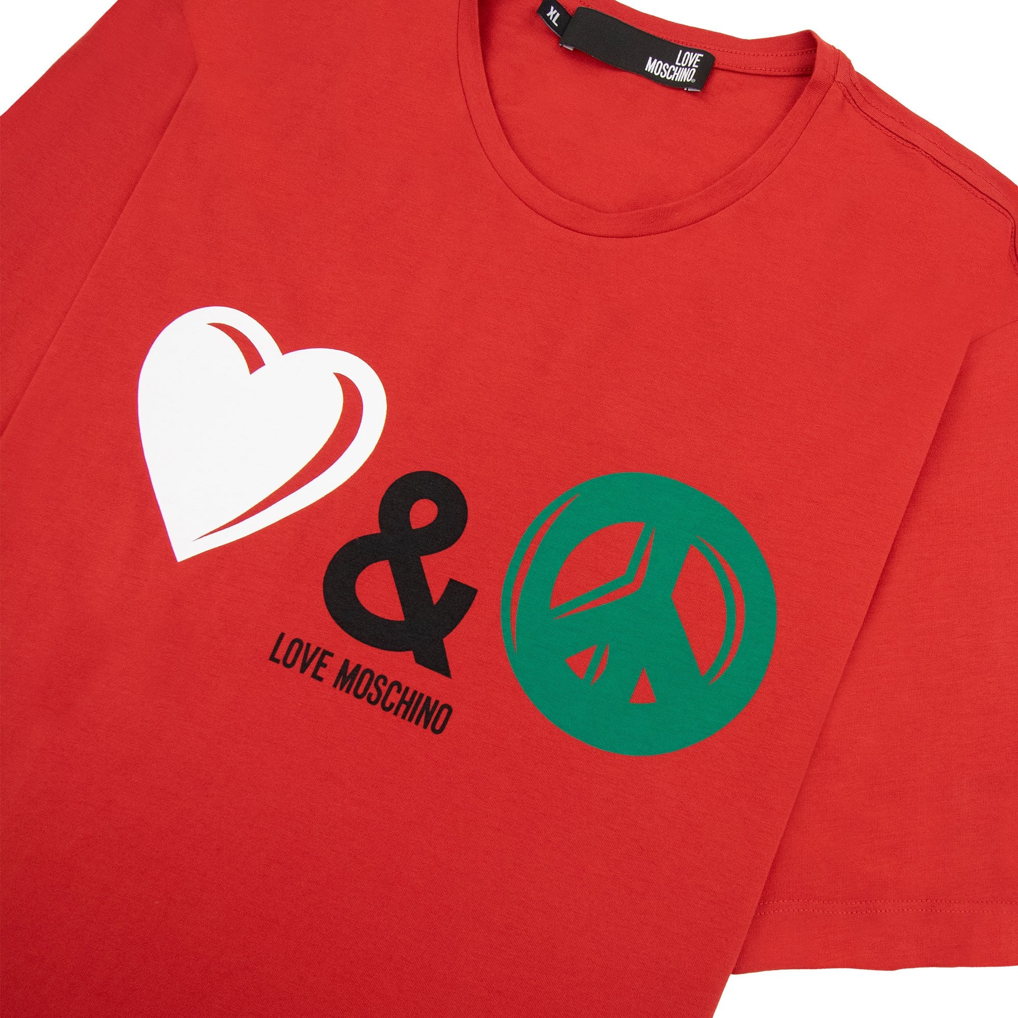 Love Moschino Love&peace Logo T Shirt Red