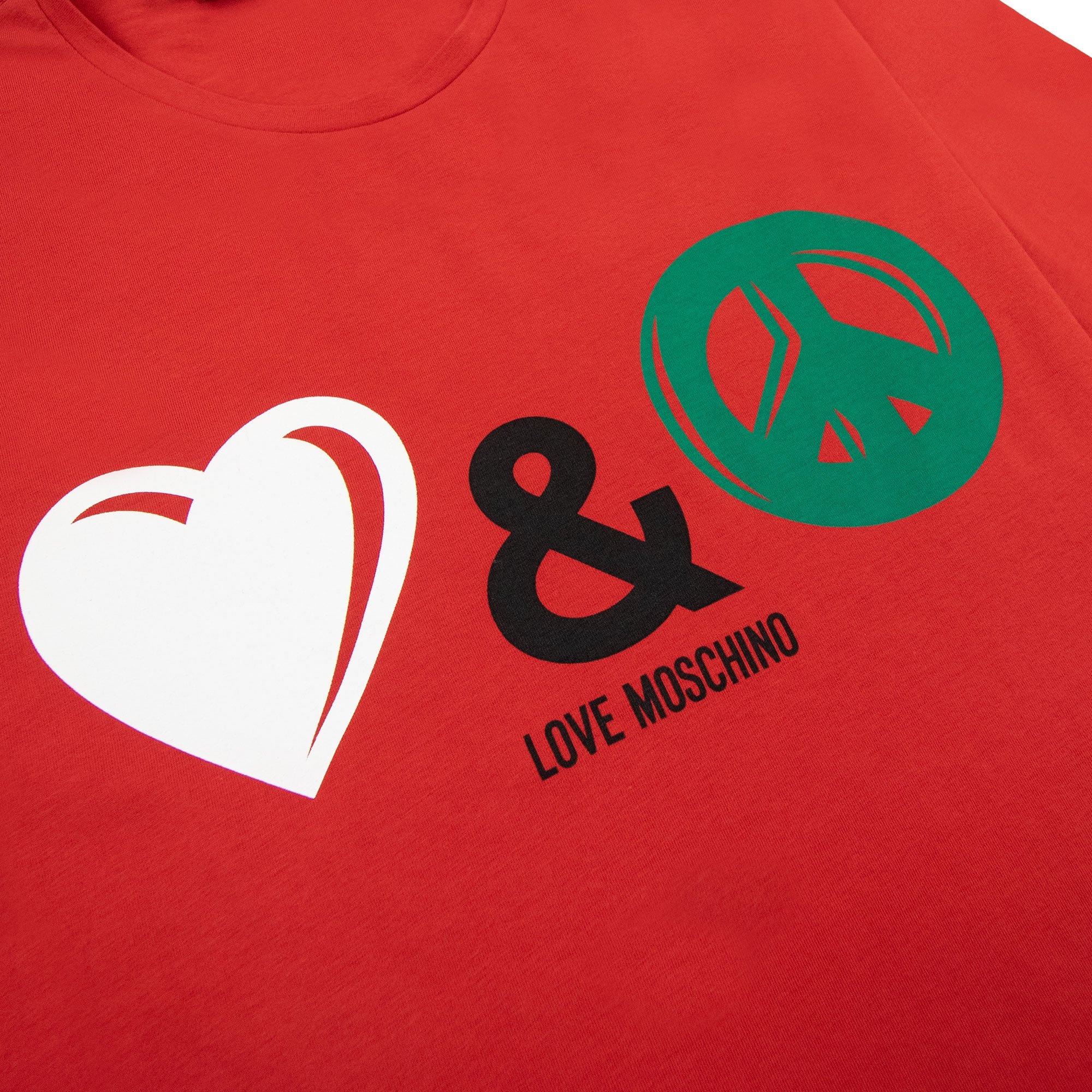 Love Moschino Love&peace Logo T Shirt Red
