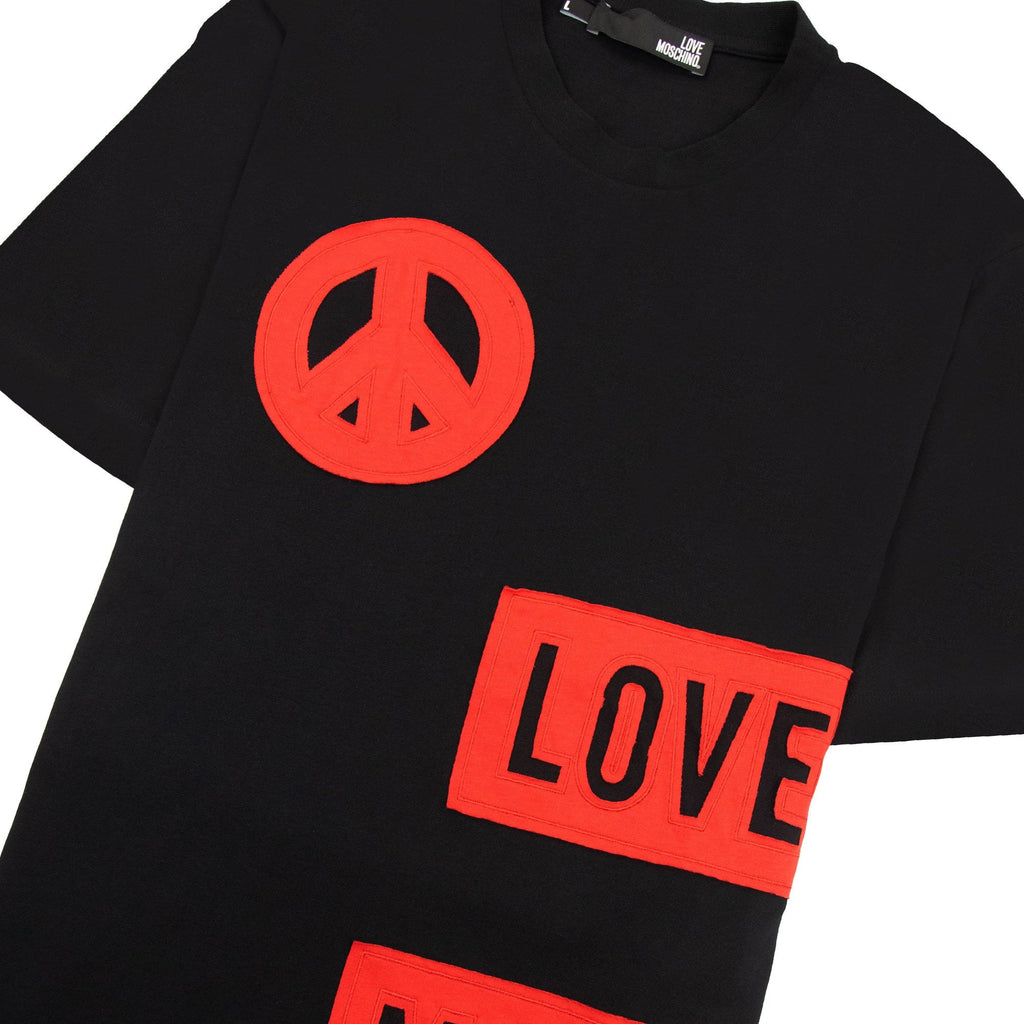 Love Moschino Logo Patch T Shirt Black
