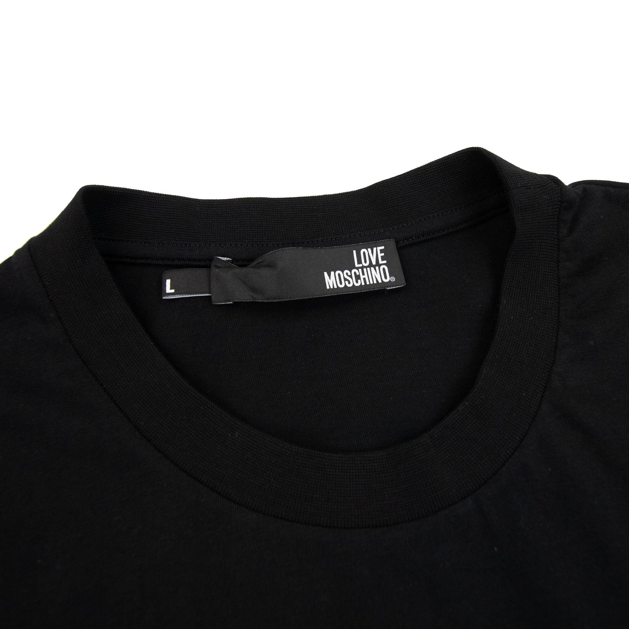 Love Moschino Logo Patch T Shirt Black