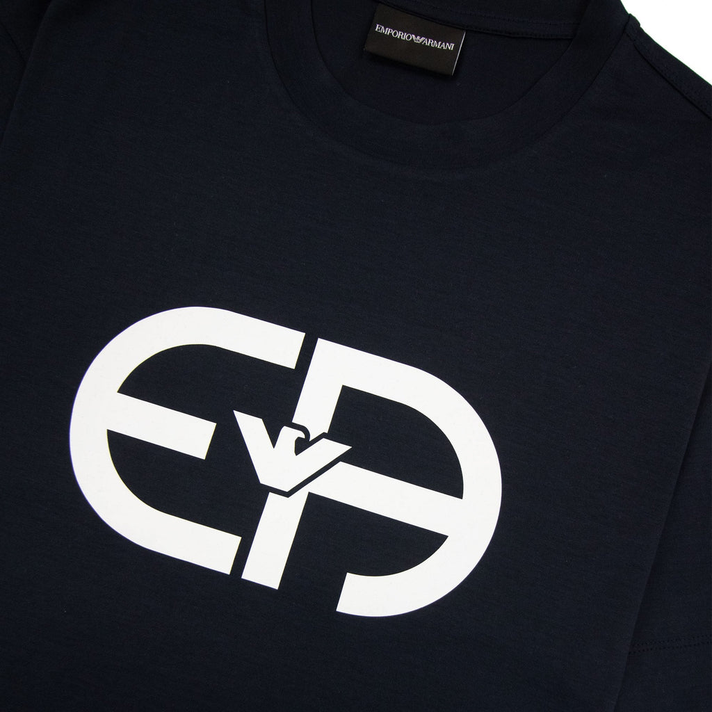 Emporio Armani Ea Logo Oversized T Shirt Blue Navy