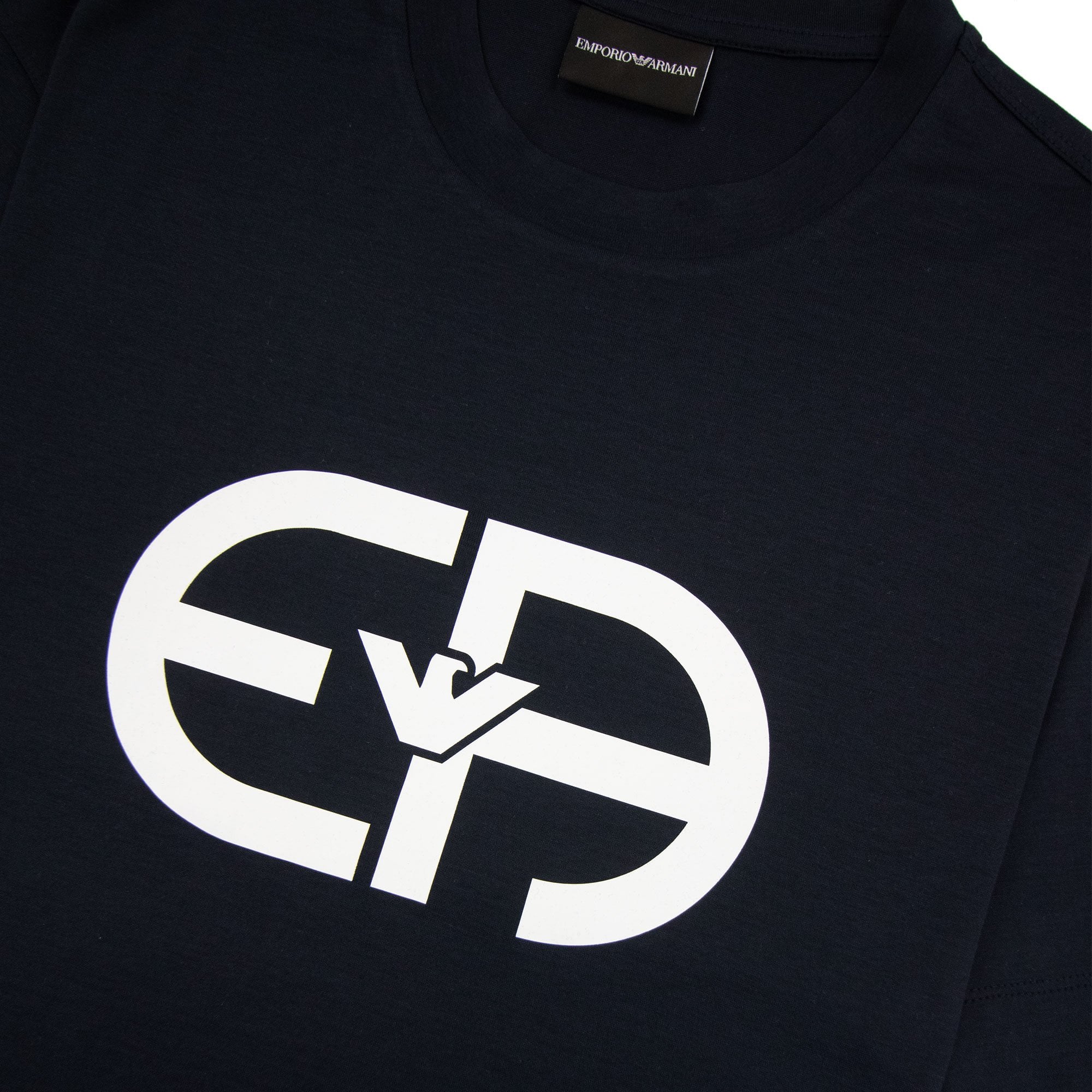Emporio Armani Ea Logo Oversized T Shirt Blue Navy