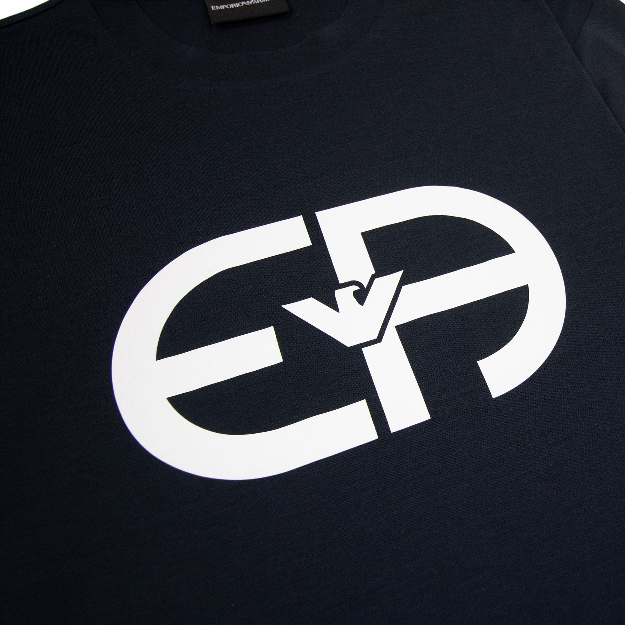 Emporio Armani Ea Logo Oversized T Shirt Blue Navy