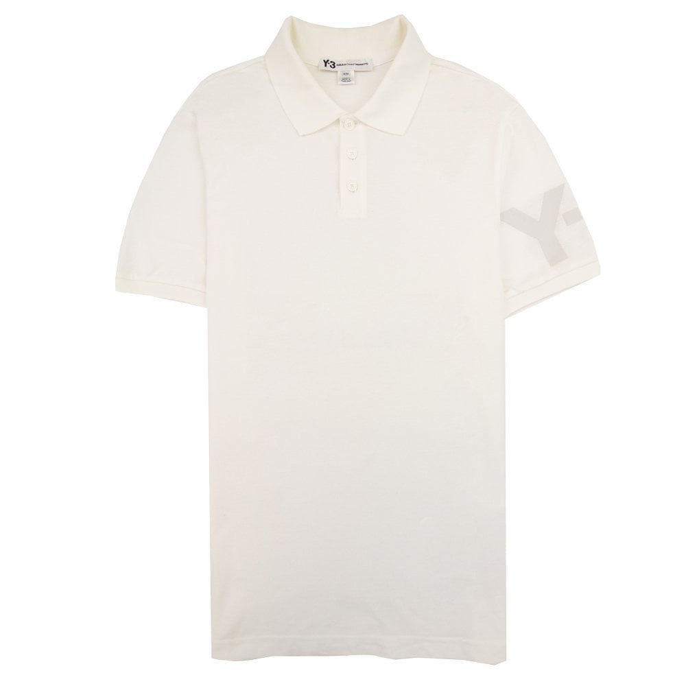 Y-3 Rubberised Logo Piqué Polo White