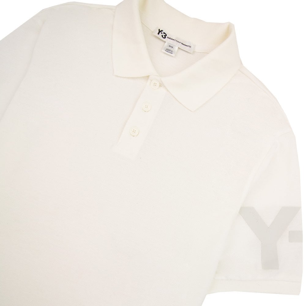 Y-3 Rubberised Logo Piqué Polo White