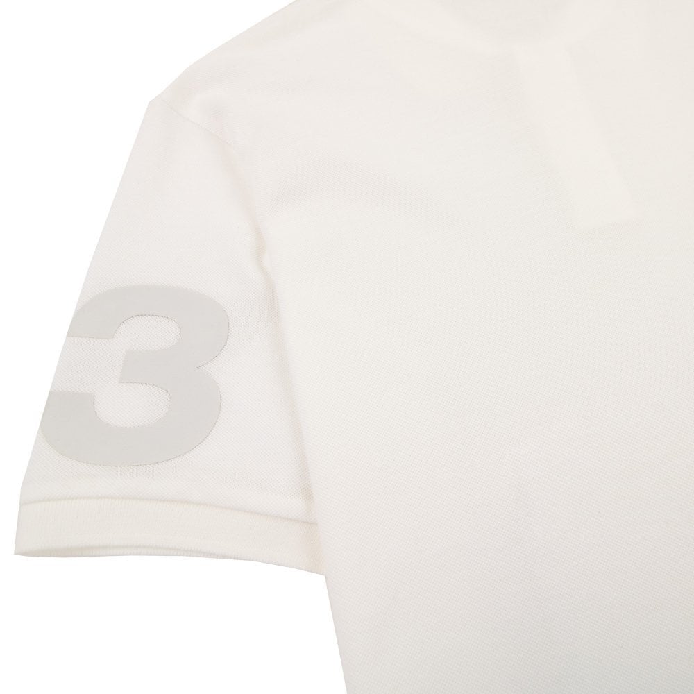 Y-3 Rubberised Logo Piqué Polo White
