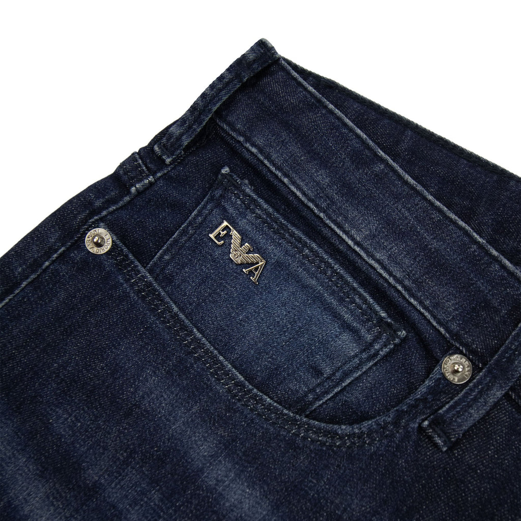 Emporio Armani J06 5 Pocket Washed Jeans Denim Blue 0942