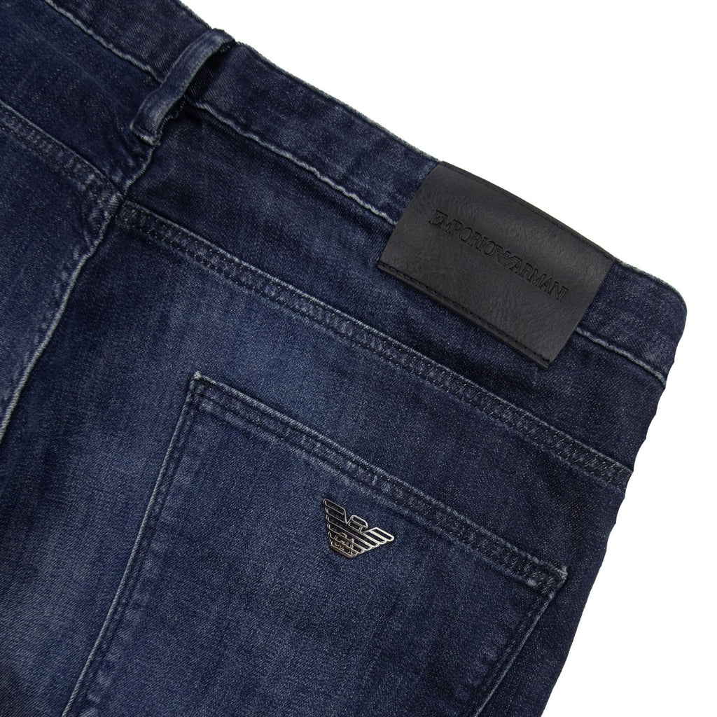 Emporio Armani J06 5 Pocket Washed Jeans Denim Blue 0942