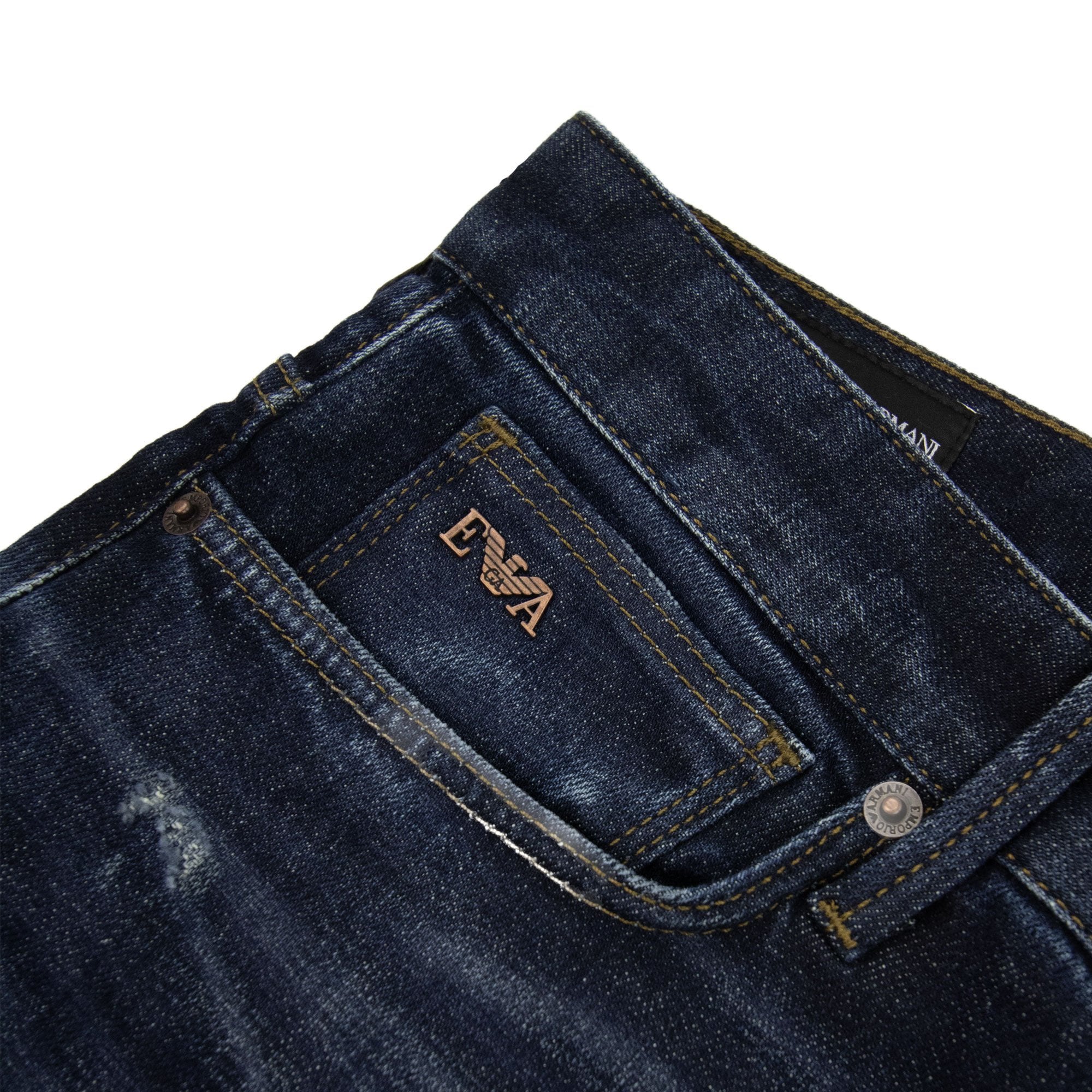 Emporio Armani J06 5 Pocket Rip Jeans Denim Blue 0941