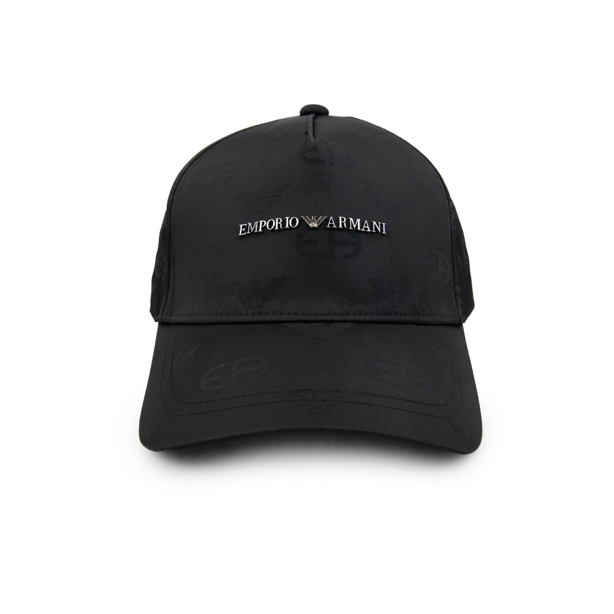 Emporio Armani Fabric Baseball Cap With Jacquard R-eacreate Logo Black