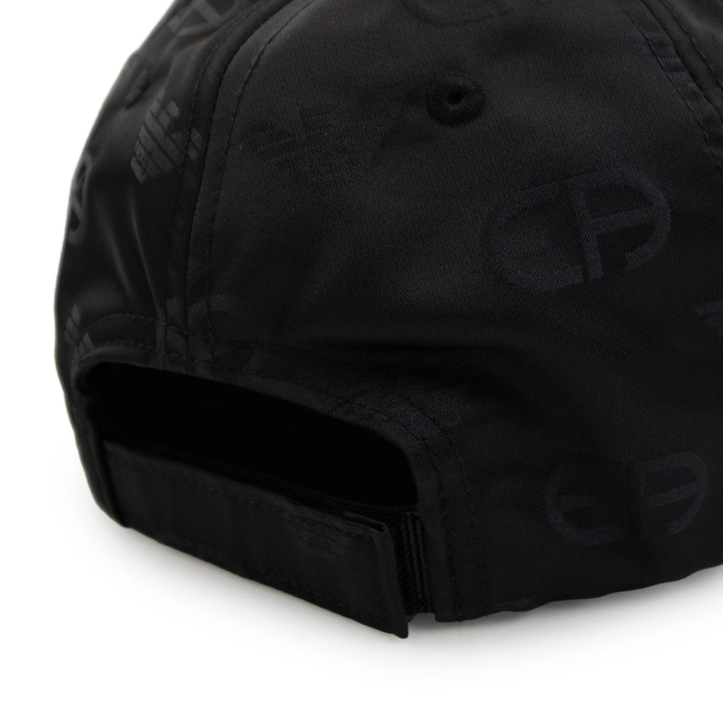 Emporio Armani Fabric Baseball Cap With Jacquard R-eacreate Logo Black