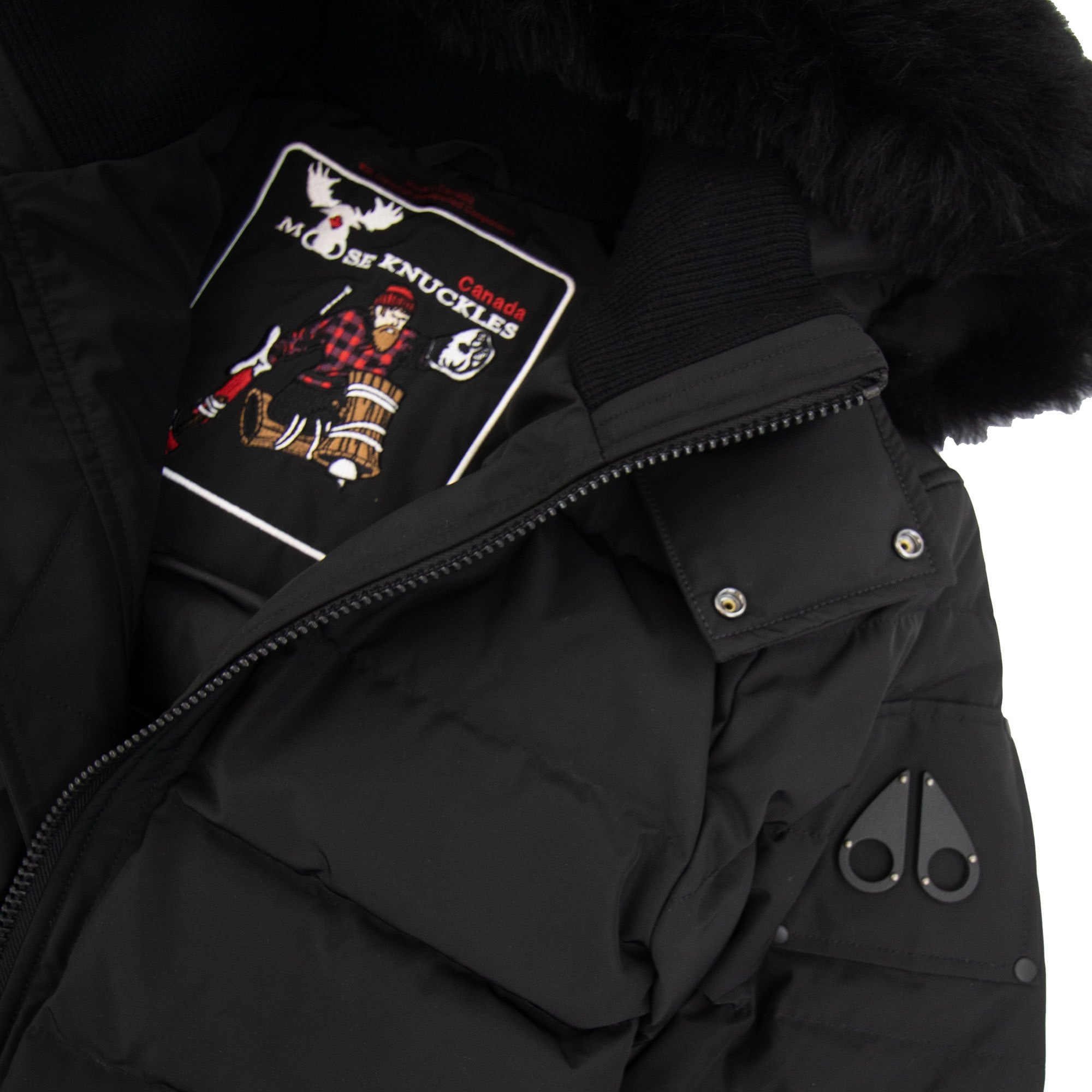 Moose Knuckles Onyx Scotchtown Shearling Bomber Jacket Blk W/blk