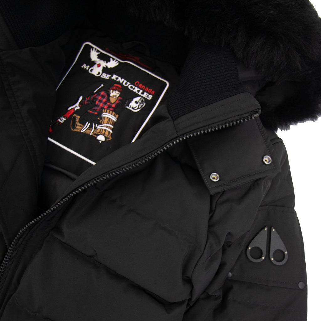 Moose Knuckles Onyx Scotchtown Shearling Bomber Jacket Blk W/blk 305