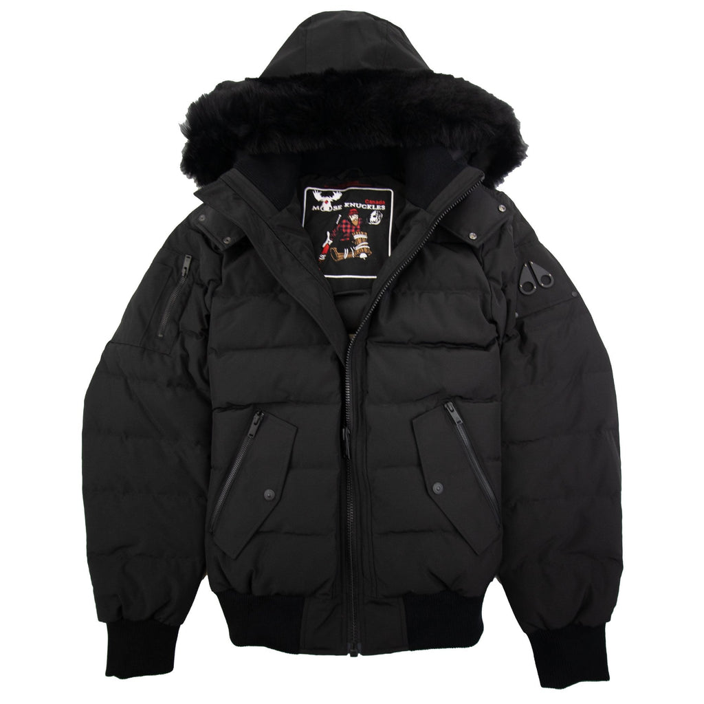 Moose Knuckles Onyx Scotchtown Shearling Bomber Jacket Blk W/blk 305