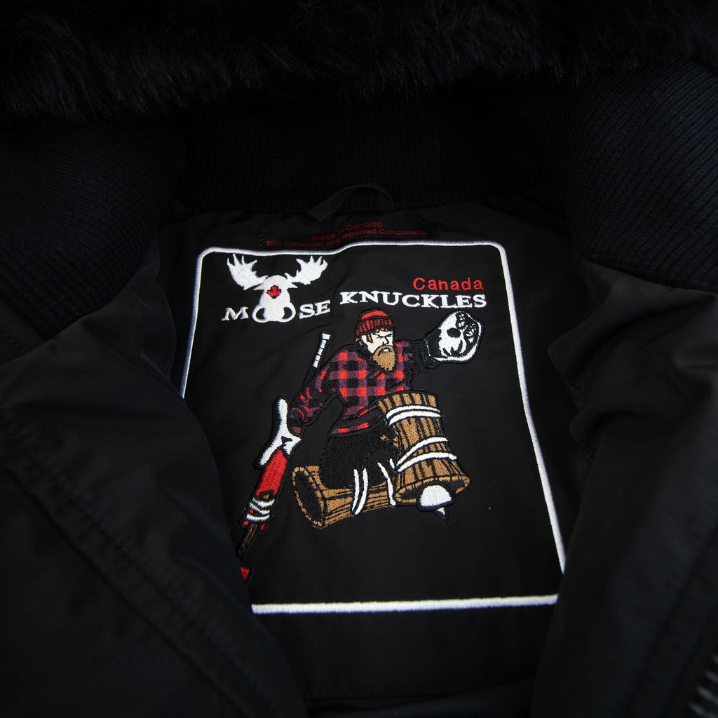 Moose Knuckles Onyx Scotchtown Shearling Bomber Jacket Blk W/blk 305
