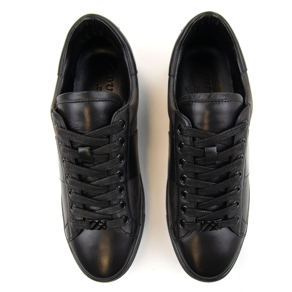 Burberry Ritson London Leather Check Trainers Black/brown
