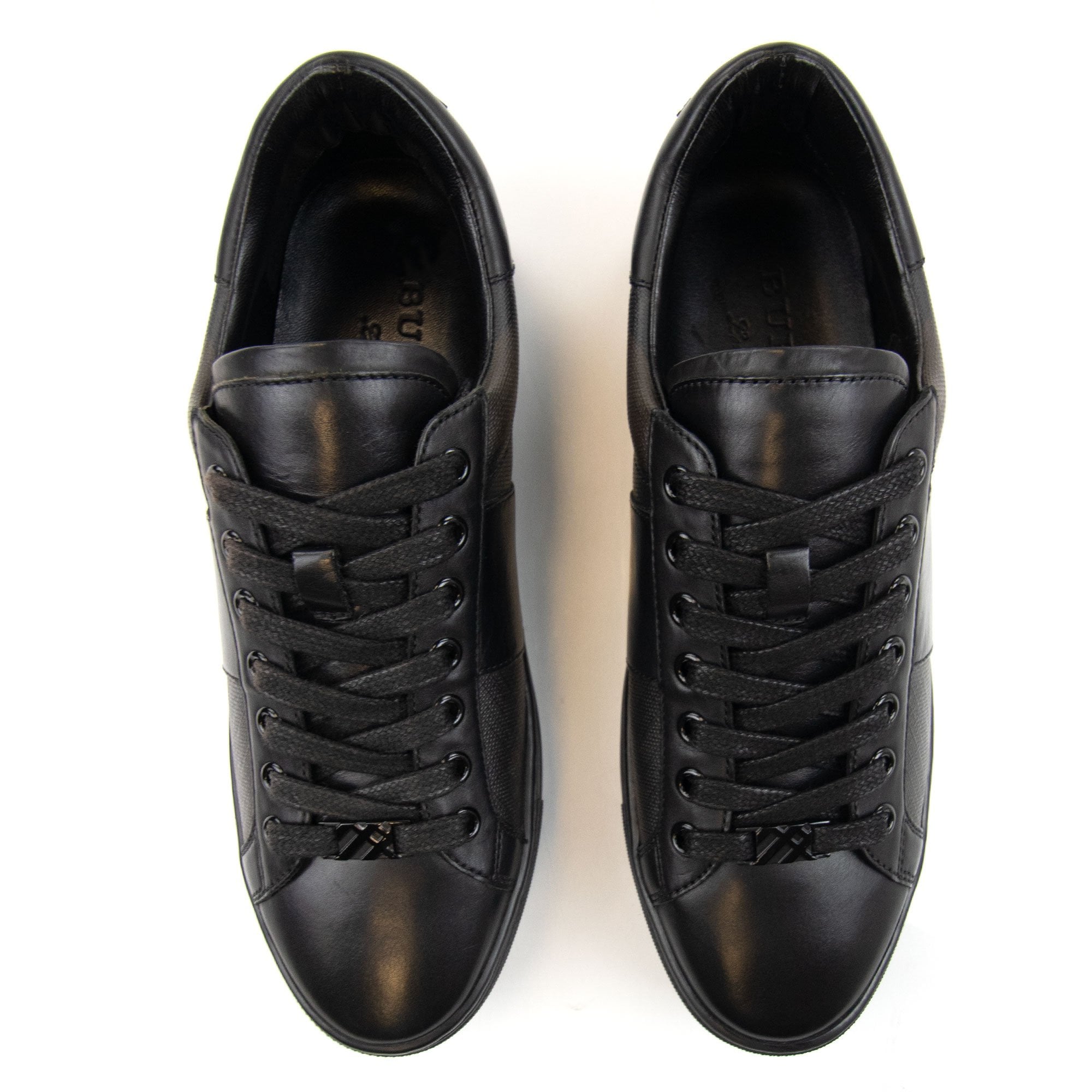 Burberry Ritson London Leather Check Trainers Black/brown