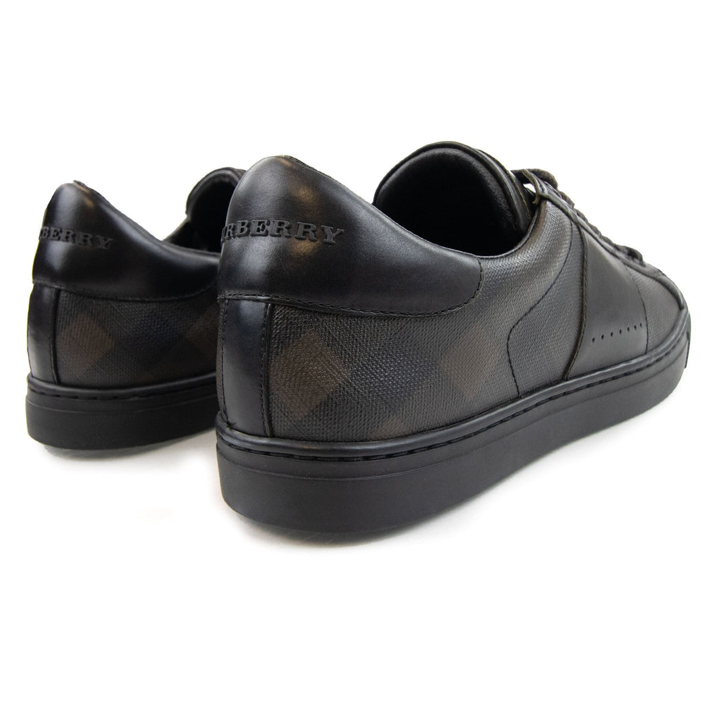 Burberry Ritson London Leather Check Trainers Black/brown