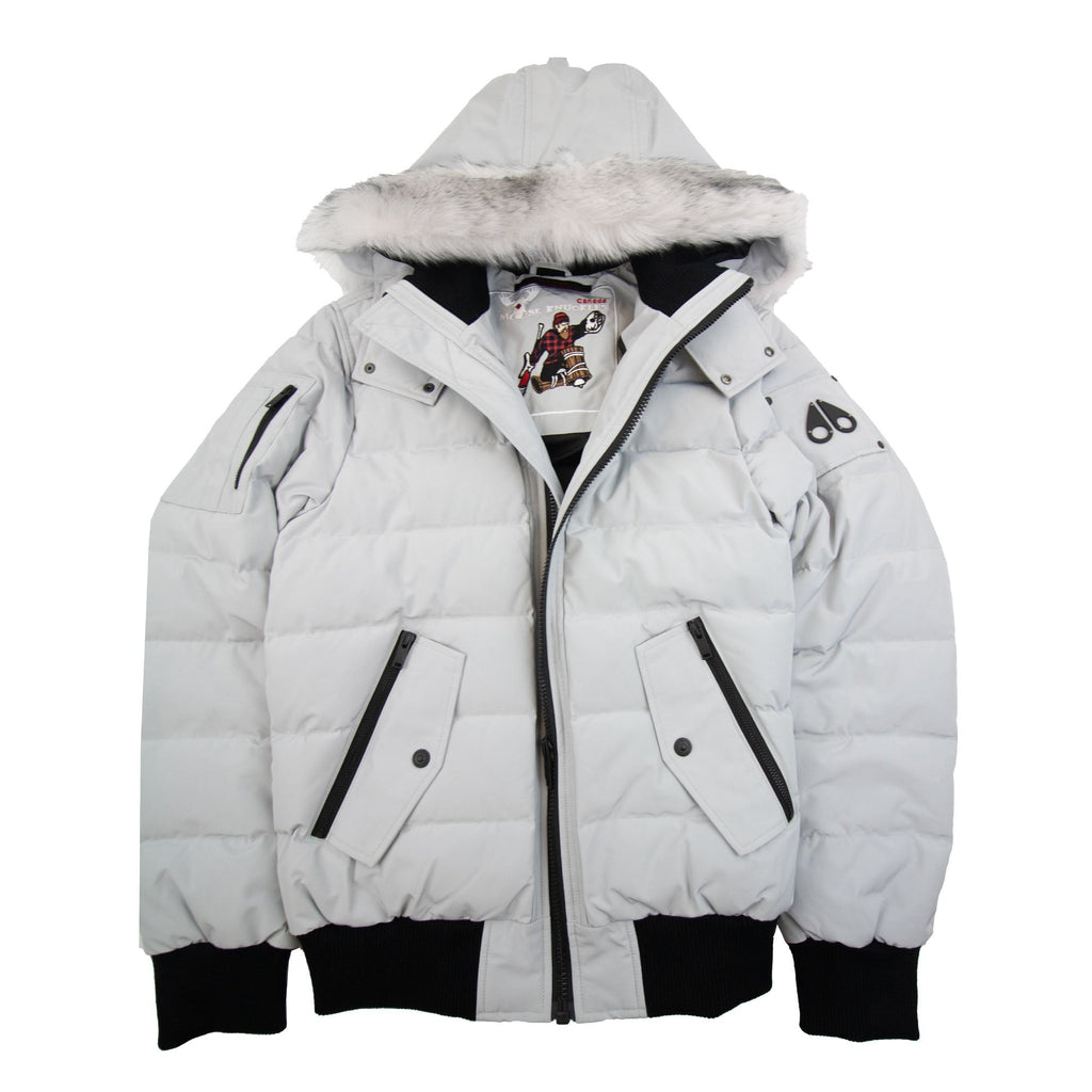 Moose Knuckles Onyx Scotchtown Shearling Bomber Jacket Grey Birch Natural 1202
