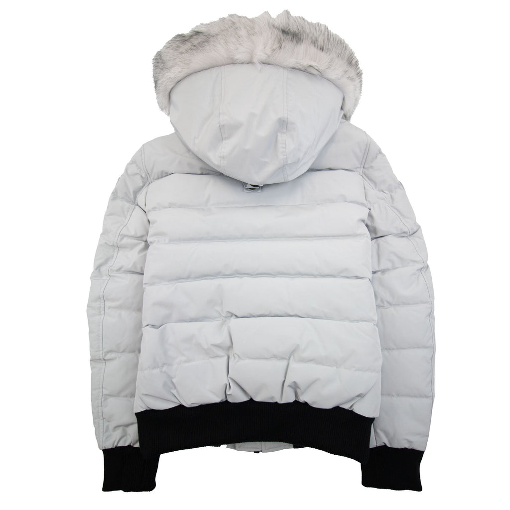 Moose Knuckles Onyx Scotchtown Shearling Bomber Jacket Grey Birch Natural 1202