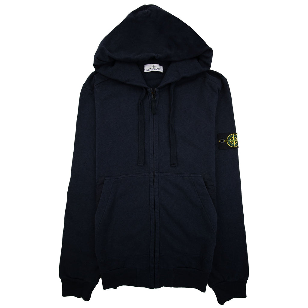 Stone Island Front Pocket Zip Up Sweatshirt Navy V0028