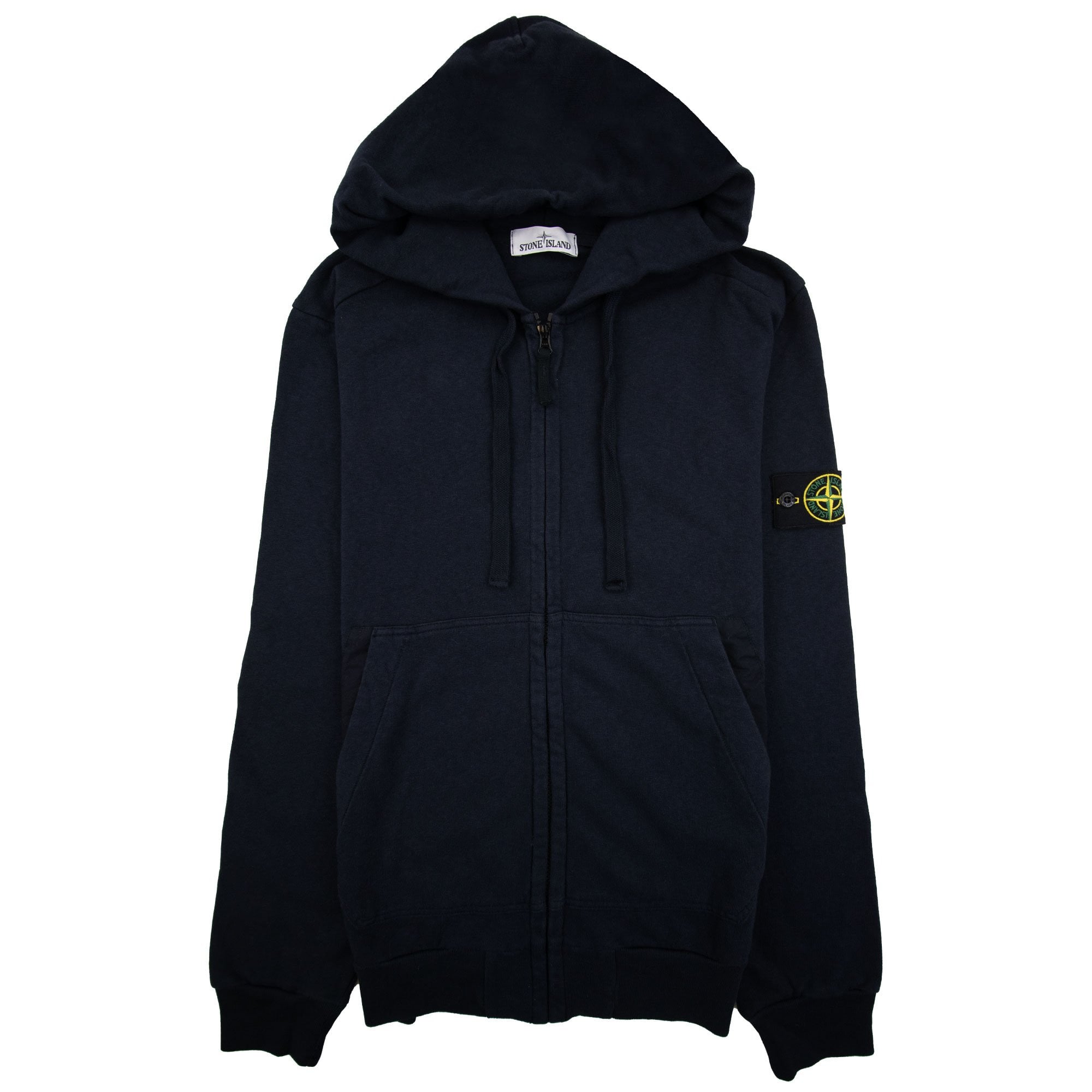 Stone Island Front Pocket Zip Up Sweatshirt Navy V0028