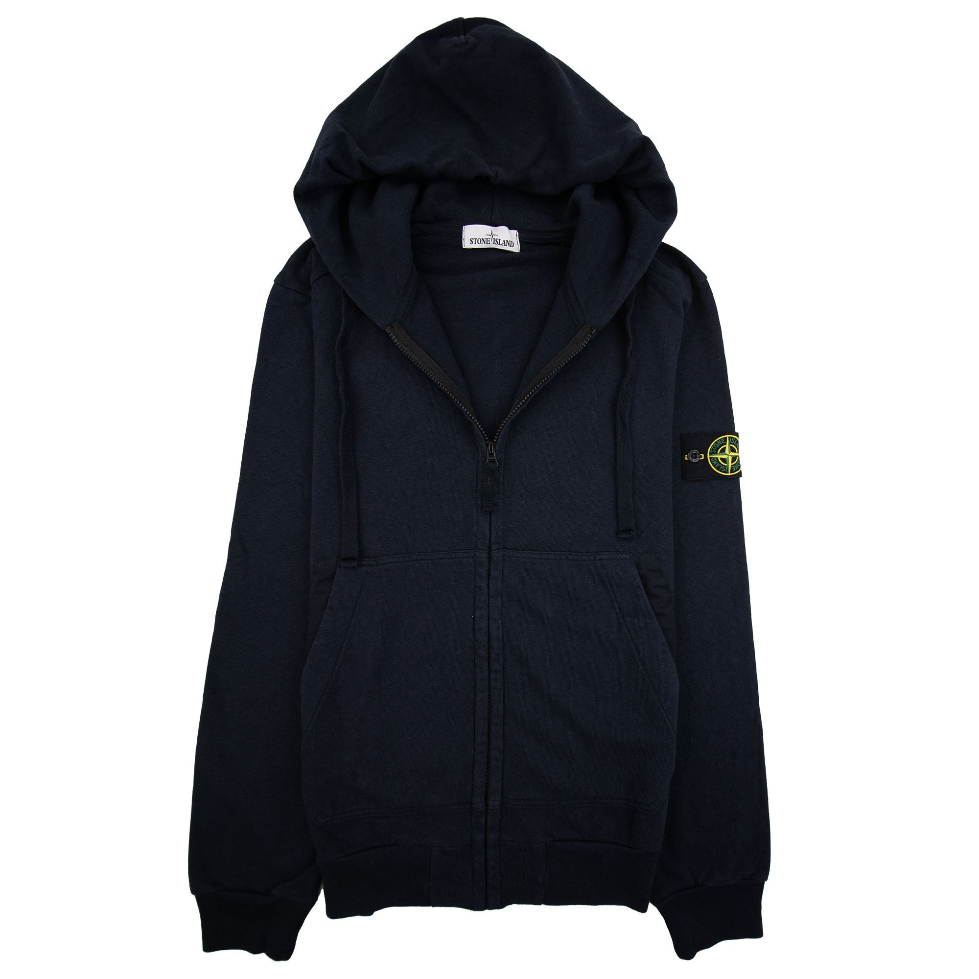 Stone Island Front Pocket Zip Up Sweatshirt Navy V0028