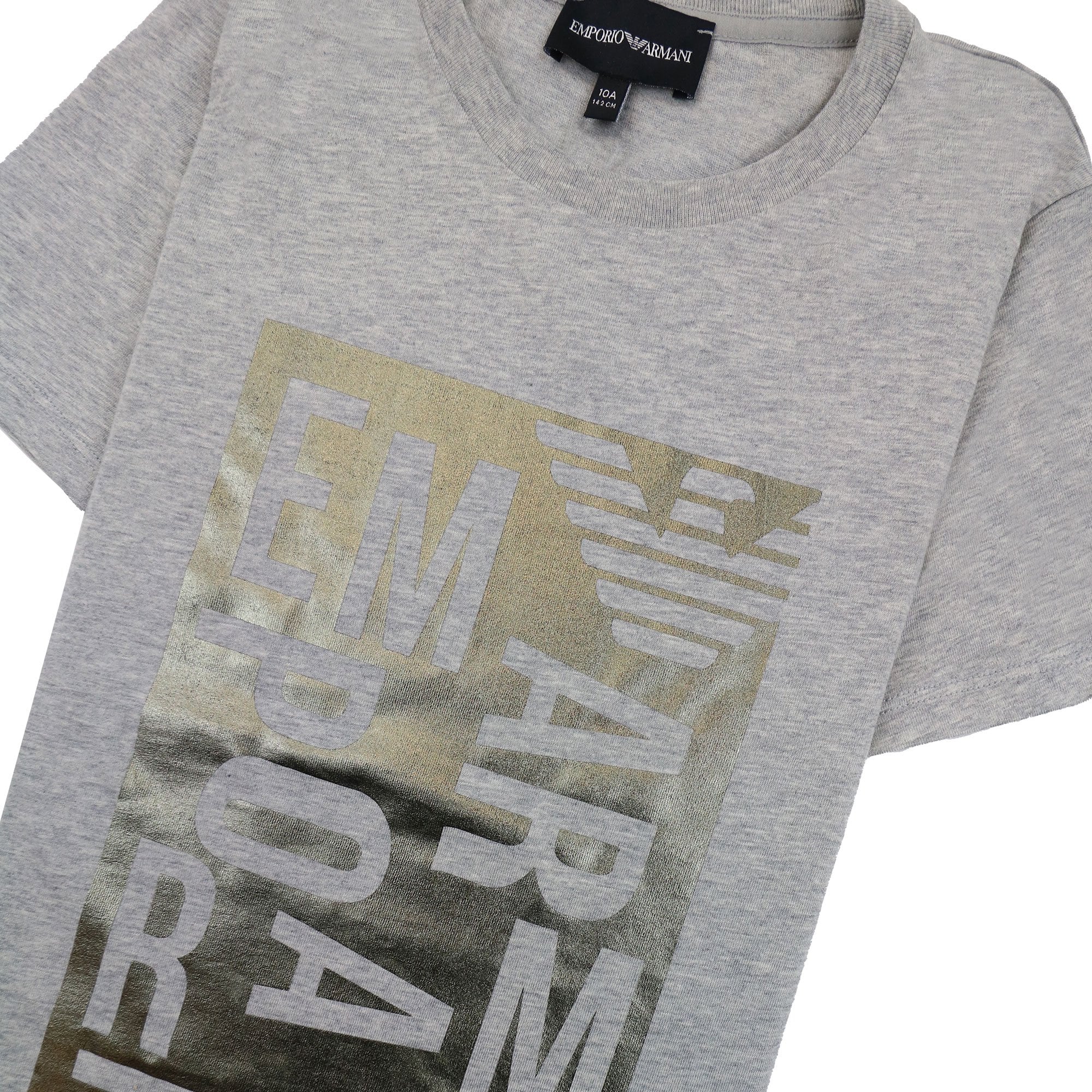 Emporio Armani Jnr T-shirt And Shorts Set With Metal Prints Grey/black