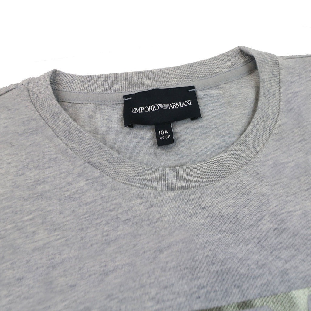 Emporio Armani Jnr T-shirt And Shorts Set With Metal Prints Grey/black