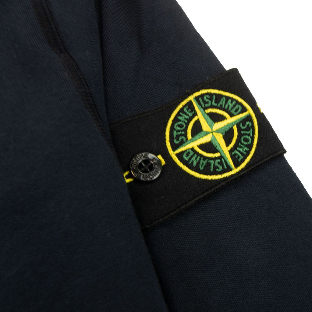 Stone Island Overlap Collar Full Zip Sweatshirt Navy Blue V0020