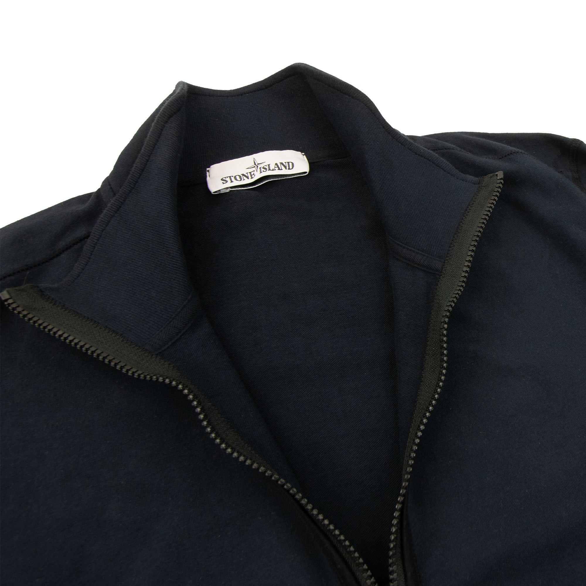 Stone Island Overlap Collar Full Zip Sweatshirt Navy Blue V0020
