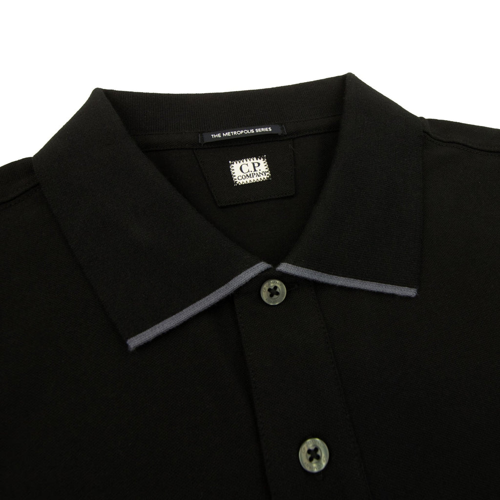 Cp Company Metropolis Series Stretch Piquet Polo Black 999